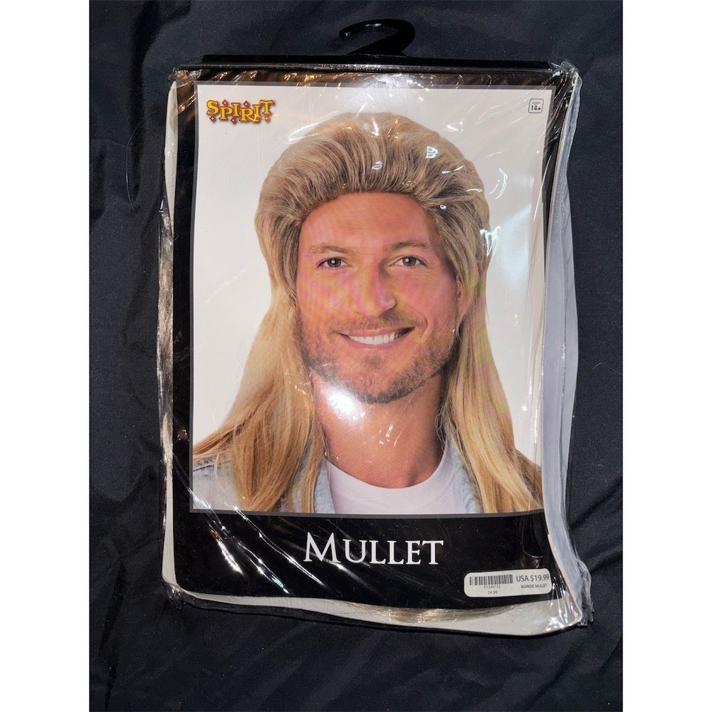 Spirit Halloween Blonde Mullet Wig Adult Unisex 80s 90s Costume Accessory